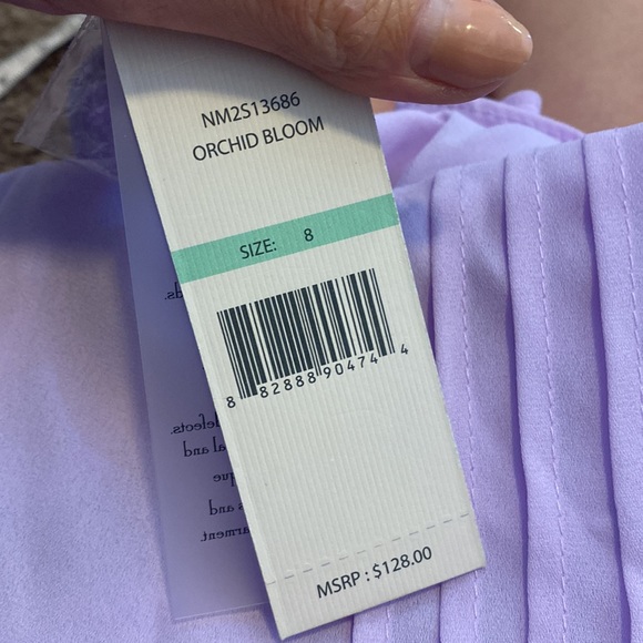 2 FOR $25Nanette Lepore Orchid BloomDress Lavender Pleated Chiffon 8 10 NEW $128 - Picture 10 of 10
